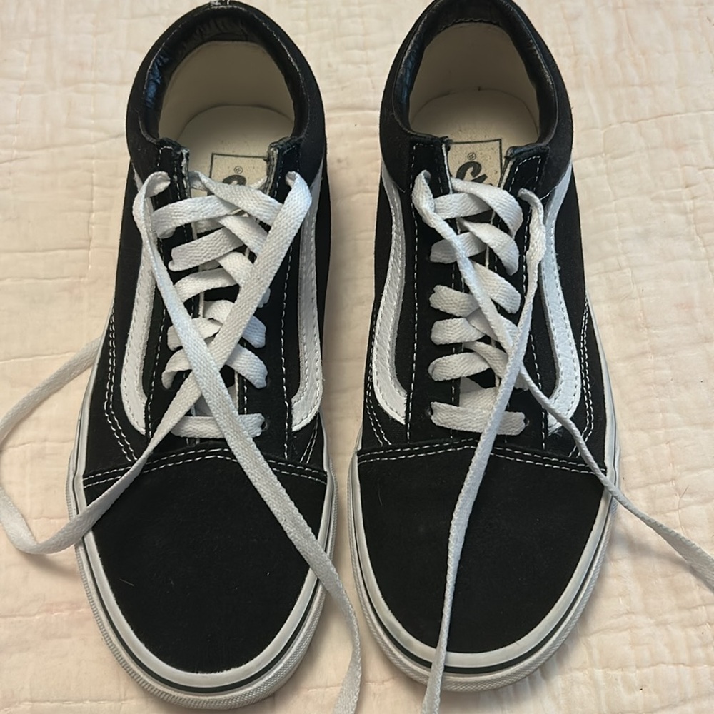 Vans Classic Black and White Lace-Up Shoes